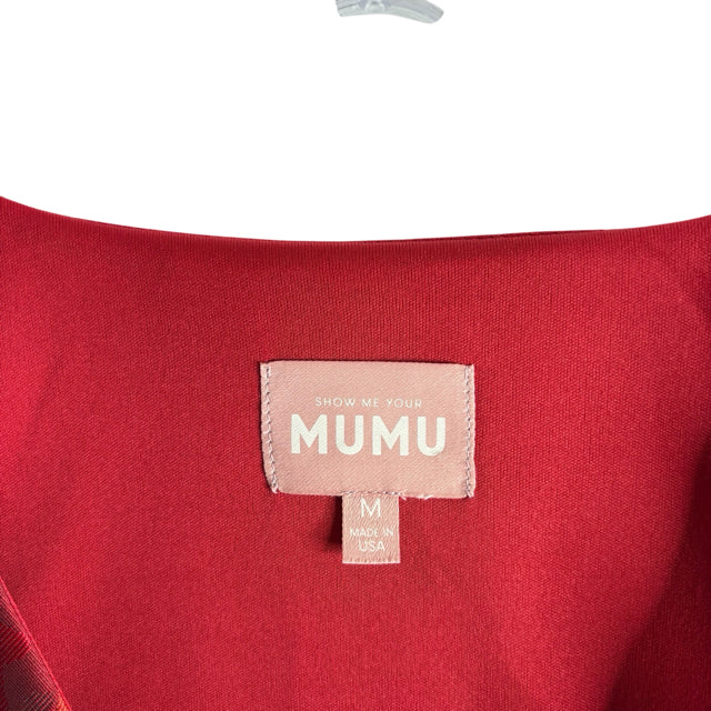 SHOW ME YOUR MUMU Size MEDIUM Red Bows Short Sleeve Polyester DRESS