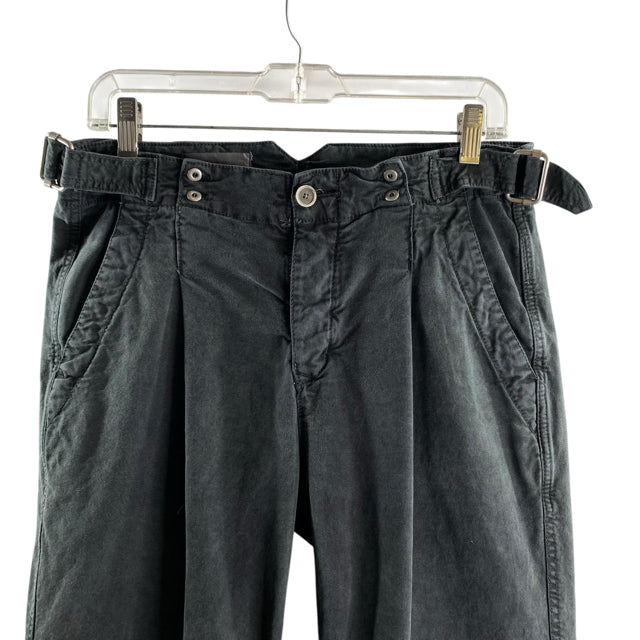 ANTHROPOLOGIE Size 28 PETITE Dark Gray Button Fly Cotton Blend PANTS