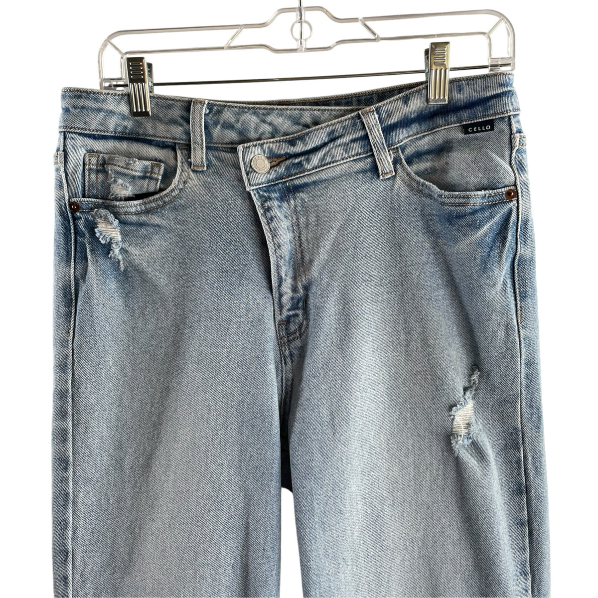 CELLO Size LARGE Light Blue Waist Detail Denim JEANS
