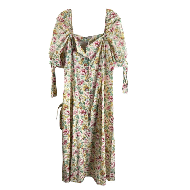 ASOS Size 10 Cream/Pastel Floral Puff Sleeve NWT DRESS