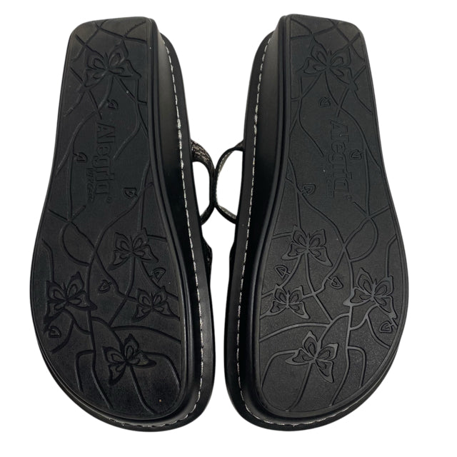 ALEGRIA Size 37 Black/Silver Mule Metallic Leather NWOT SHOE