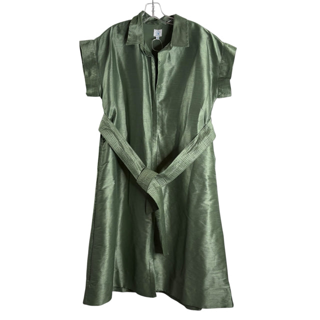 SEWING DOWN SOUTH Size MEDIUM Sage Short Sleeve Polyester NWOT DRESS