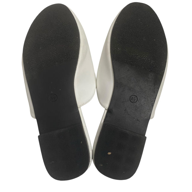 MINORSU Size 6 1/2 White Buckle Mules SHOE