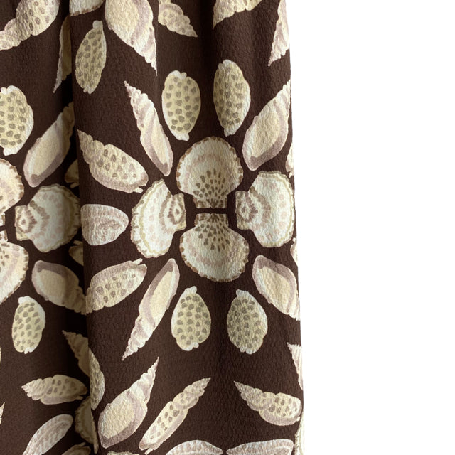 HILL HOUSE Size MEDIUM Brown/Cream Floral One Shoulder DRESS