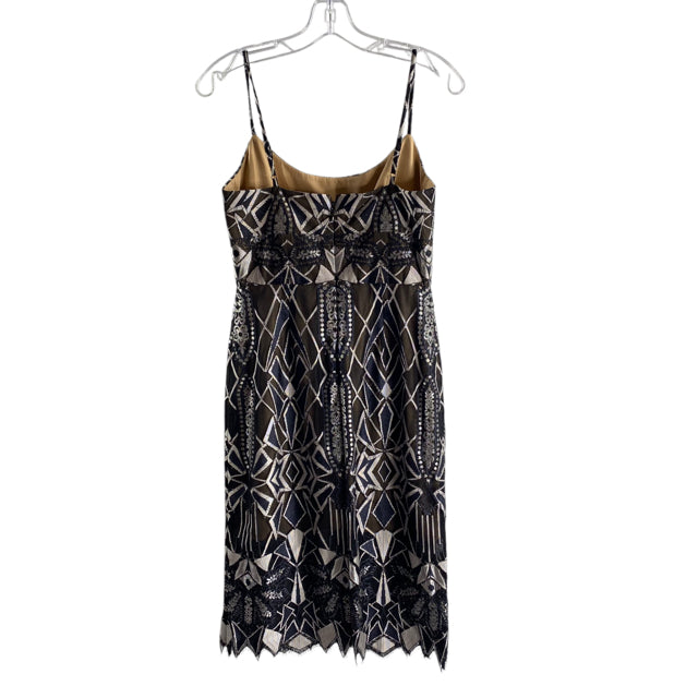 BCBG Size 4 Black/Cream Lace Overlay Strappy Nylon Blend DRESS