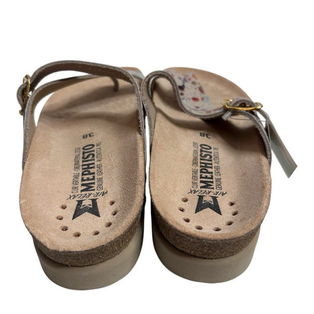 MEPHISTO Size 38 Gold Sandal NWT SHOE