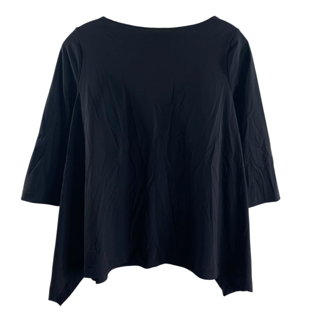 PORTO Size X-SMALL Black 3/4 Sleeve Polyamide Blend NWT TOP