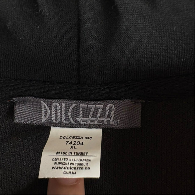 DOLCEZZA Size X-LARGE Rust/Black Long Sleeve Hood TOP