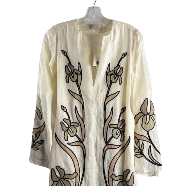 TORY BURCH Size 2 Natural Applique Long Sleeve NWT DRESS