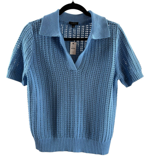 TALBOTS Size X-SMALL Blue Short Sleeve NWT SWEATER