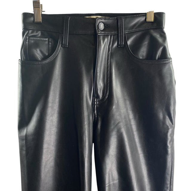 ABERCROMBIE & FITCH Size 25 Black Faux Leather PANTS