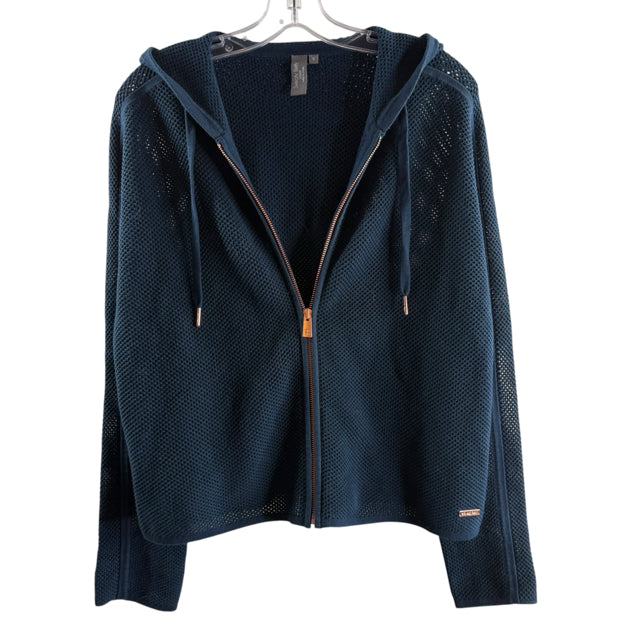 SWEATY BETTY Size SMALL Teal Long Sleeve Hoodie Mesh TOP