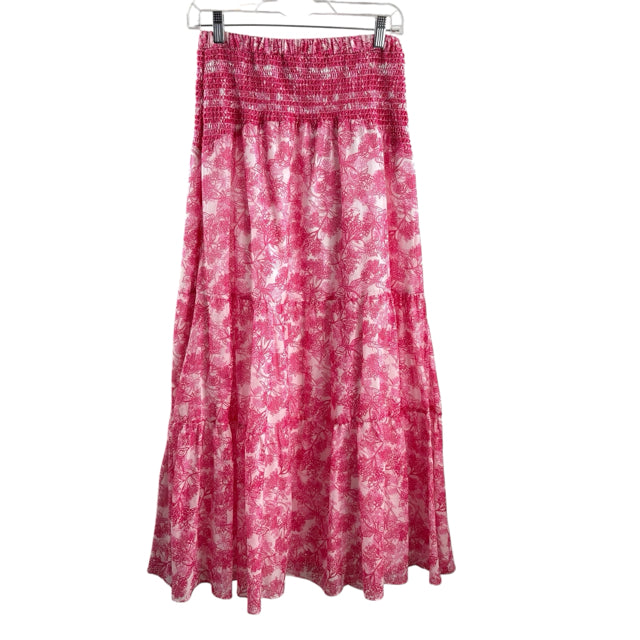 CARTOLINA NANTUCKET Size MED Pink/White Print Maxi SKIRT