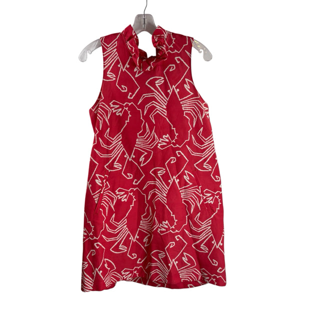 TYLER BOE Size SMALL Red/White Print Sleeveless DRESS