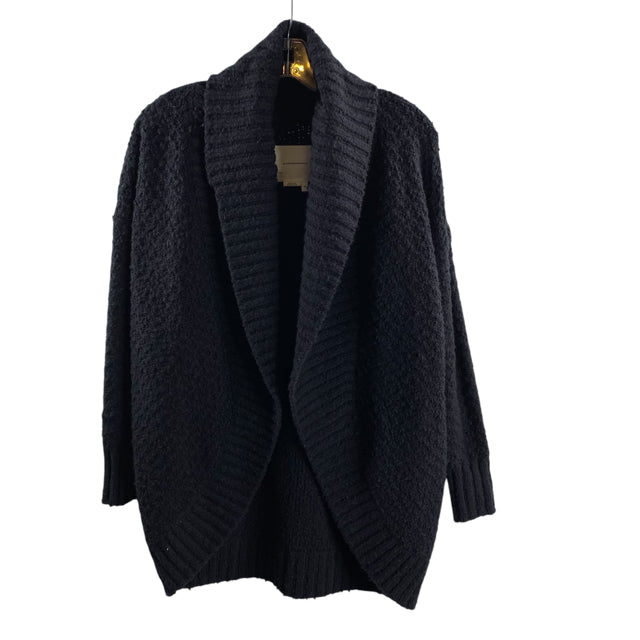 ANTHROPOLOGIE Size X-SMALL Black Long Sleeve Open Front Cotton Blend SWEATER