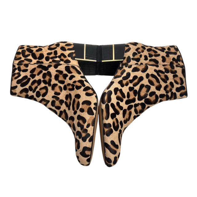 CHICOS Size 9 1/2 Brown/Black Ankle Haircalf SHOE