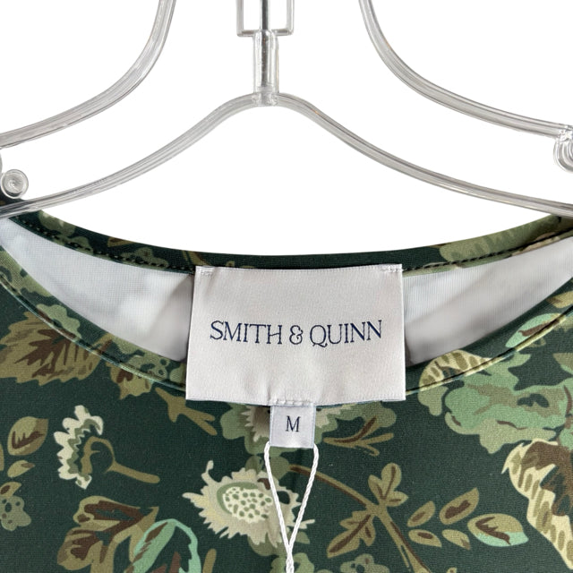 SMITH & QUINN Size MEDIUM Green Floral Long Sleeve Polyester Blend NWT DRESS