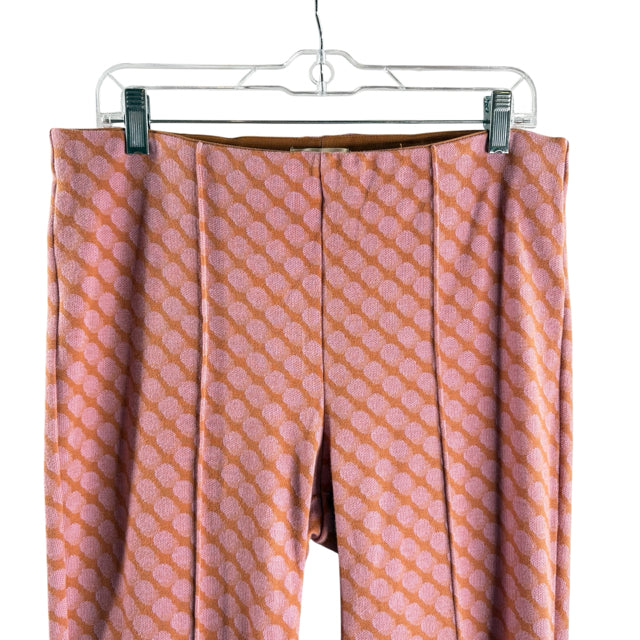MAEVE Size MEDIUM Orange/Pink Print Elastic Waist Cotton Blend PANTS