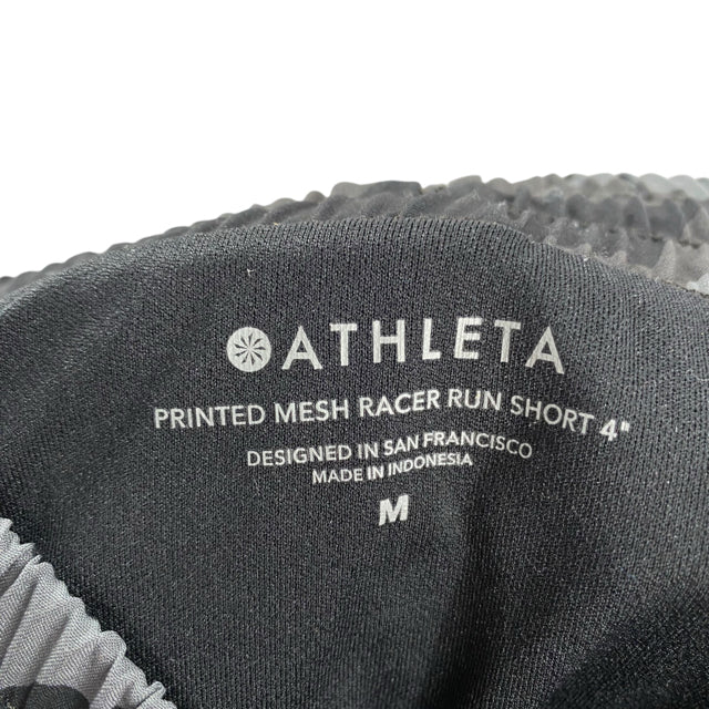 ATHLETA Size MEDIUM Black/Gray Camo SHORTS