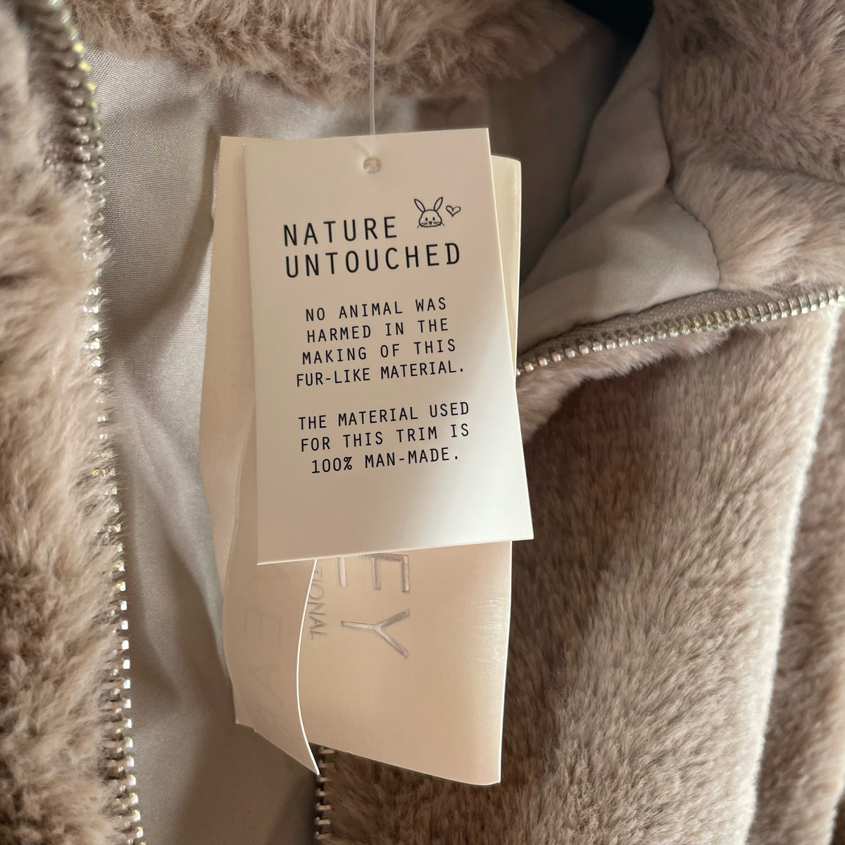 ASHLEY Size LARGE Beige Zip-Front Faux Fur NWT VEST