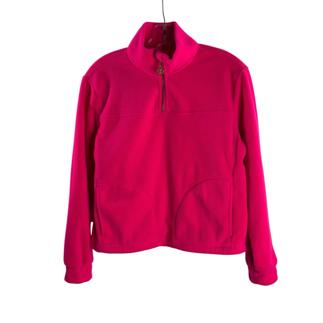 LILLY PULITZER Size XX-SMALL Hot Pink Long Sleeve Zip-Front Fleece TOP