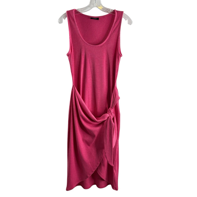 VICI Size LARGE Hot Pink Ribbed Sleeveless Polyester Blend DRESS