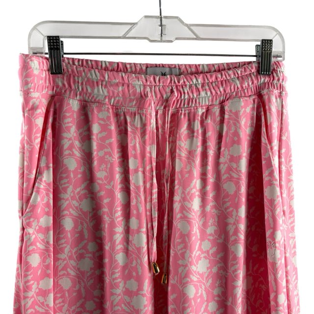 DUDLEY STEPHENS Size MEDIUM Pink/White Print Drawstring Nylon PANTS