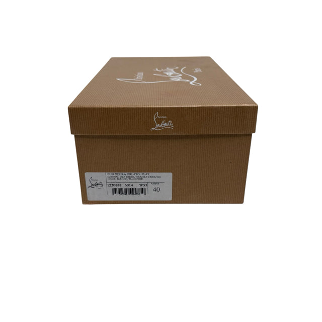 LOUBOUTIN Size 40 White/Pink Sneaker NEW - BOX SHOE