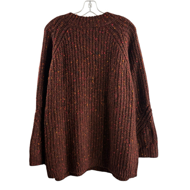 TALBOTS Size 2X Brown Speckled Long Sleeve Mock Turtleneck Acrylic Blend SWEATER