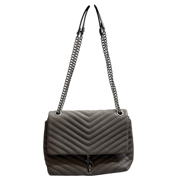 REBECCA MINKOFF Gray Hook Front Quilted Leather Chain NWOT PURSE
