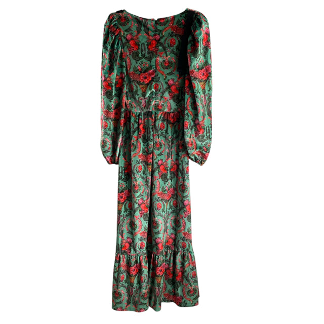 SMITH & QUINN Size MEDIUM Green/Pink Floral Long Sleeve Velvet NWT DRESS
