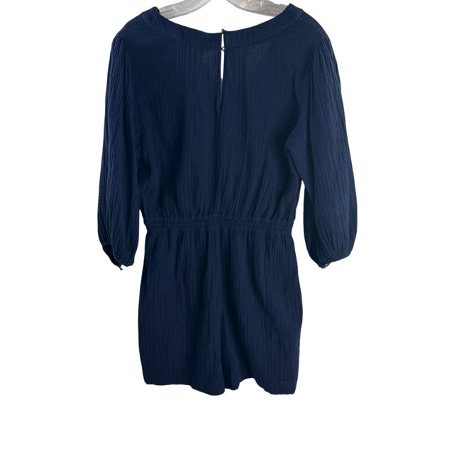 ANTHROPOLOGIE Size X-SMALL Navy Romper Cotton SHORTS