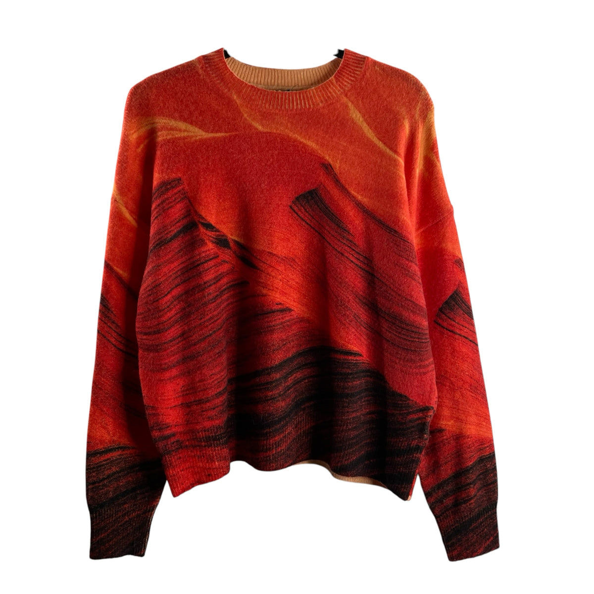 DESIGUAL Size MED Orange/Black Long Sleeve SWEATER