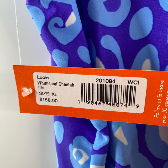 JUDE CONNALLY Size X-LARGE Purple/Blue Animal Elastic Waist Nylon Blend PANTS