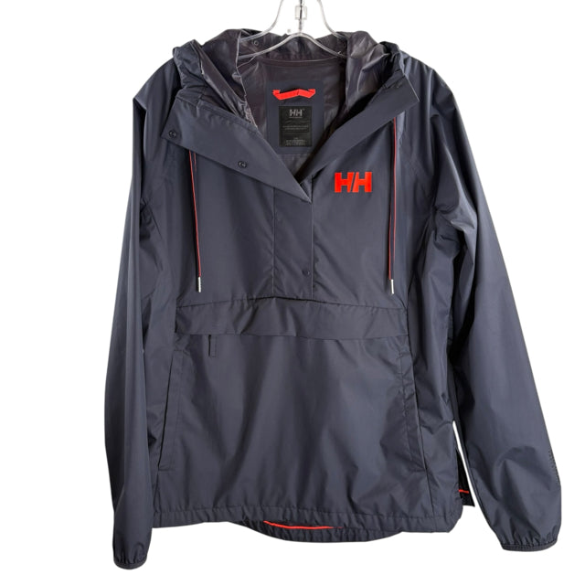 HELLY HANSEN Size LARGE Navy/Red Logo Polyester JACKET