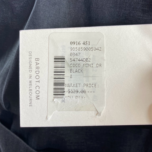 BARDOT Size LARGE Black Strappy Nylon Blend NWT DRESS