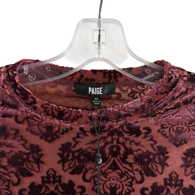 PAIGE Size X-SMALL Maroon Long Sleeve NWT TOP