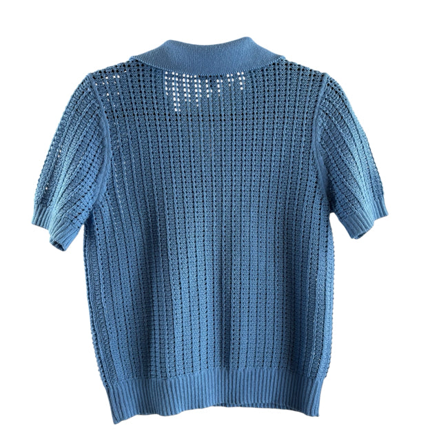 TALBOTS Size X-SMALL Blue Short Sleeve NWT SWEATER
