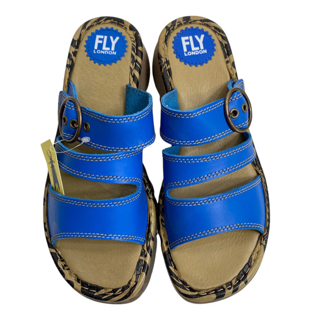 FLY LONDON Size 40 Bright Blue Sandal Leather NWT SHOE
