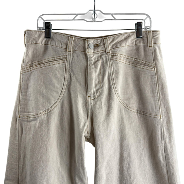 PILCRO Size 29 Cream Stitch Detail Denim JEANS