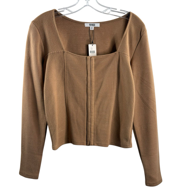 BB DAKOTA Size MED Brown Long Sleeve Hook front NWT TOP