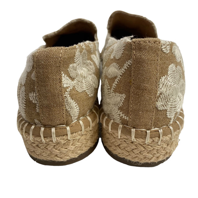 JOIE Size 7 1/2 Tan/White Flats Embroidered SHOE