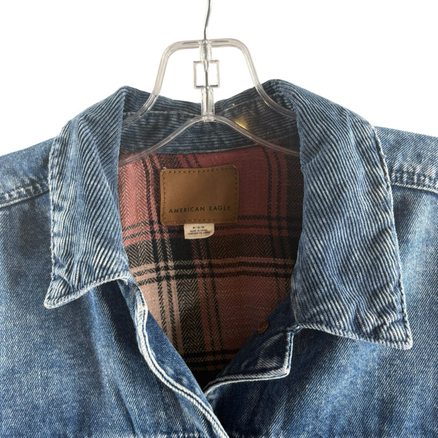 AMERICAN EAGLE Size MEDIUM Light Blue Denim JACKET