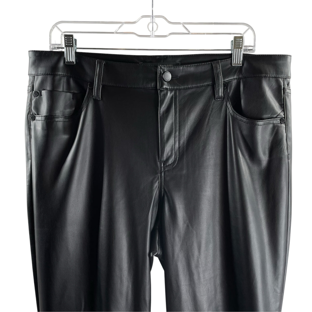 LIVERPOOL Size 14 Black Faux Leather PANTS