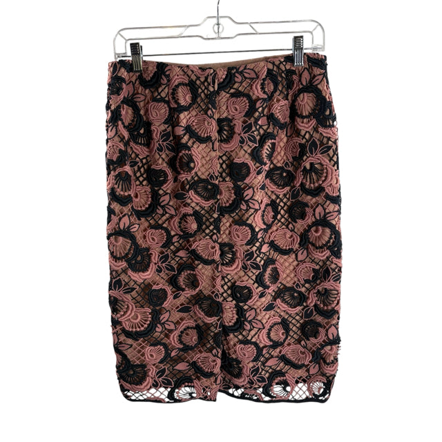 ANN T Size 4 Navy/Pink Lace Overlay SKIRT