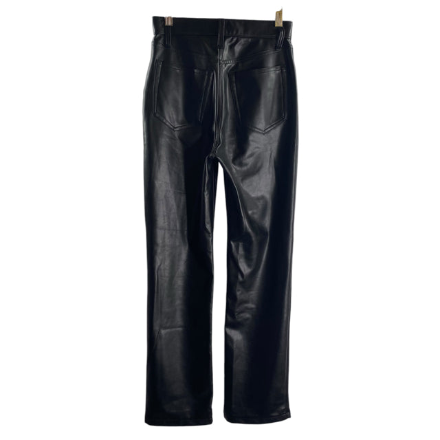ABERCROMBIE & FITCH Size 25 Black Faux Leather PANTS