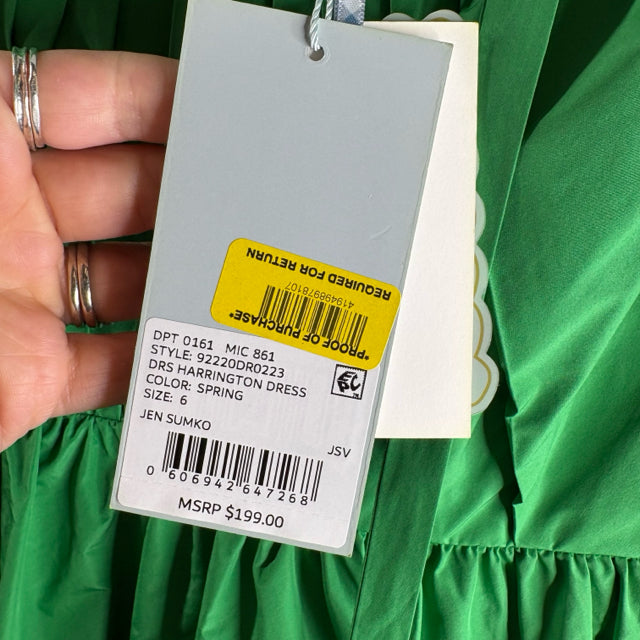 ANTONIO MELANI Size 6 Green Puff Sleeve Polyester NWT DRESS