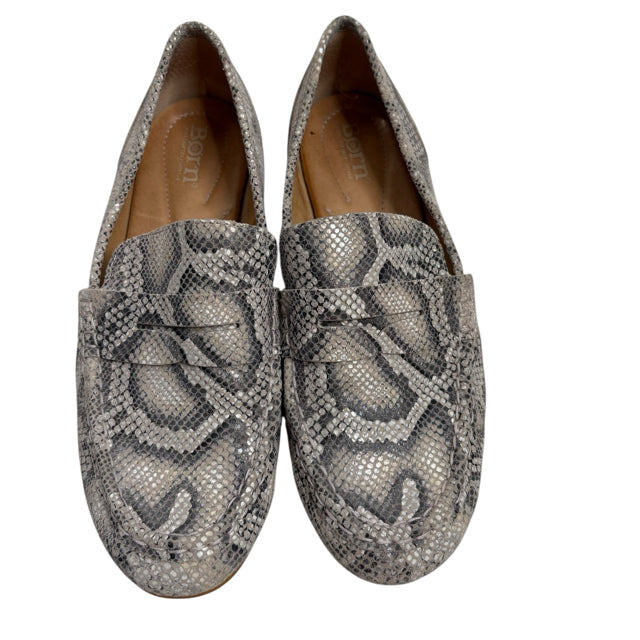 BORN Size 8 1/2 Gray Loafer Leather SHOE