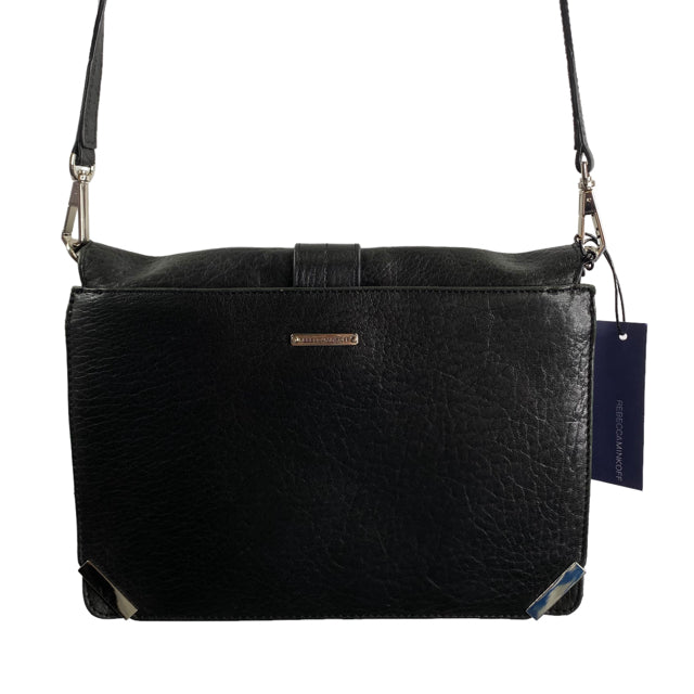REBECCA MINKOFF Black/Silver Leather Cross Body NWT PURSE