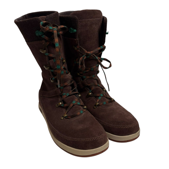 CHACO Size 10 Brown Laced Suede BOOT